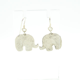 Vintage Sterling Silver Elephant Earrings With Flower Decor