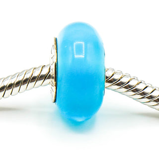 CHAMILIA Teal Murano Glass Bead With Sterling Silver Core