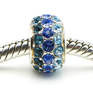 CHAMILIA Ombre Brilliance Sterling Silver Charm With Blue Swarovski Crystals