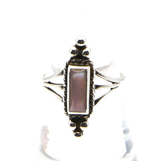 Vintage SILVER CLOUD Mother of Pearl Native American Sterling Silver Ring Size 7