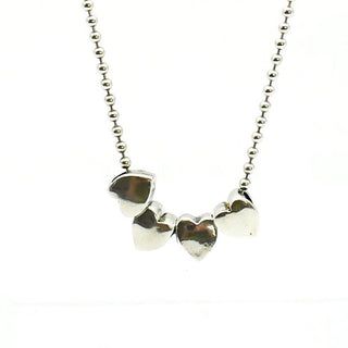 Vintage 24-Inch Sterling Silver Necklace With Four Hearts