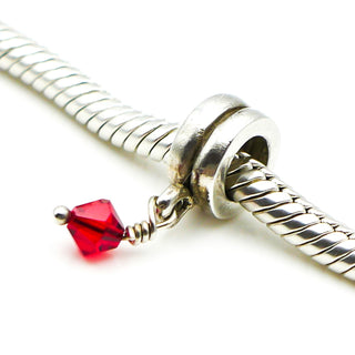 CHAMILIA Red Swarovski Crystal Sterling Silver Dangle Charm