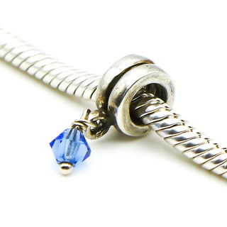 CHAMILIA Blue Swarovski Crystal Sterling Silver Dangle Charm
