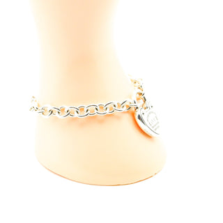 Return to Tiffany Heart Love Lock Sterling Silver Bracelet Size 7