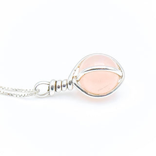 Rose Quartz Sphere Sterling Silver Pendant and Necklace