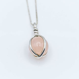 Rose Quartz Sphere Sterling Silver Pendant and Necklace