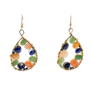 KEP Designs Maggie Earrings Lapis Chrysoprase Rose Quartz Gold Filled Hoops