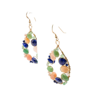 KEP Designs Maggie Earrings Lapis Chrysoprase Rose Quartz Gold Filled Hoops