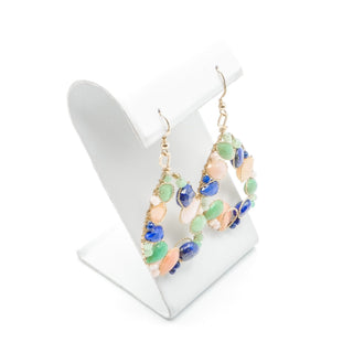 KEP Designs Maggie Earrings Lapis Chrysoprase Rose Quartz Gold Filled Hoops