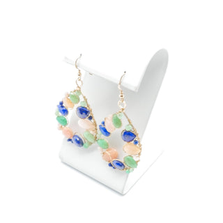 KEP Designs Maggie Earrings Lapis Chrysoprase Rose Quartz Gold Filled Hoops