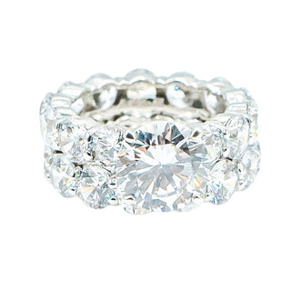 Sterling Silver Cubic Zirconia Double Ring Set Size 7.5