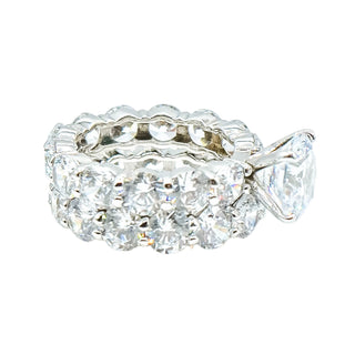 Sterling Silver Cubic Zirconia Double Ring Set Size 7.5