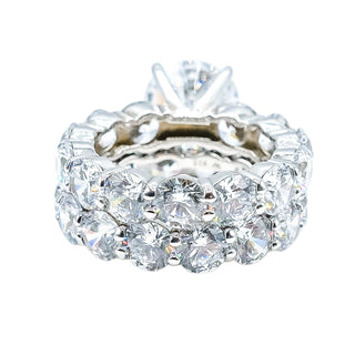 Sterling Silver Cubic Zirconia Double Ring Set Size 7.5