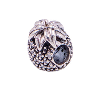 Pandora Retired Sparkling Pineapple Sterling Silver Clear CZ Charm Bead