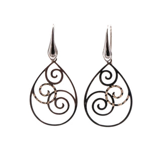 ATI India Sterling Silver 2 Inch Scroll Dangle Earrings