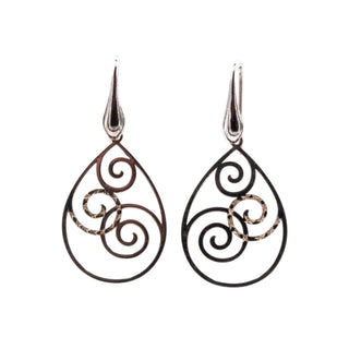 ATI India Sterling Silver 2 Inch Scroll Dangle Earrings