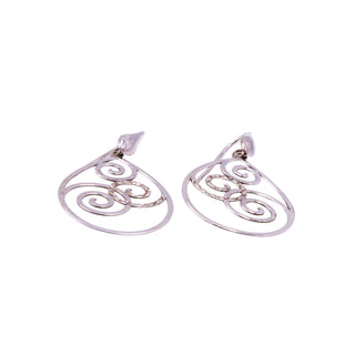 ATI India Sterling Silver 2 Inch Scroll Dangle Earrings