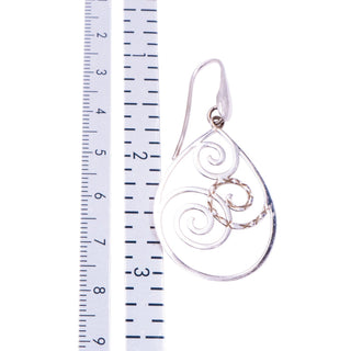 ATI India Sterling Silver 2 Inch Scroll Dangle Earrings