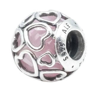 Pandora Pink Encased In Love Sterling Silver Charm