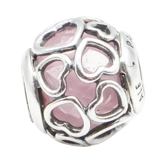 Pandora Pink Encased In Love Sterling Silver Charm