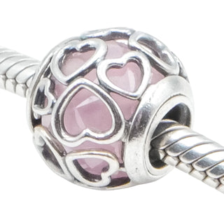 Pandora Pink Encased In Love Sterling Silver Charm