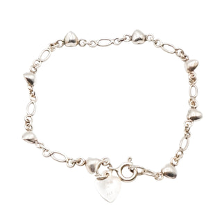 Sterling Silver Heart Charm Link Bracelet – Romantic Minimalist Design