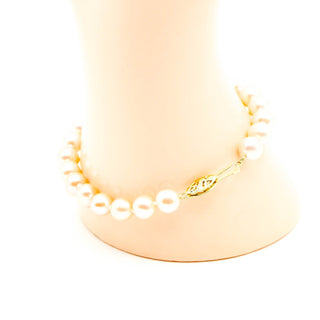 Pink Akoya Pearl Bracelet 14K Gold Clasp 7.5 Inches