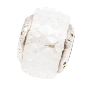 Lovelinks by Aagaard White Murano Glass Charm with Sterling Silver Core