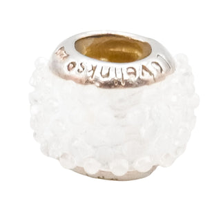 Lovelinks by Aagaard White Murano Glass Charm with Sterling Silver Core