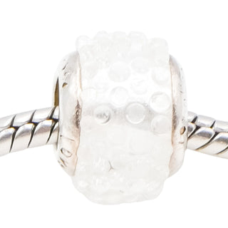 Lovelinks by Aagaard White Murano Glass Charm with Sterling Silver Core
