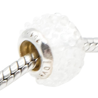 Lovelinks by Aagaard White Murano Glass Charm with Sterling Silver Core