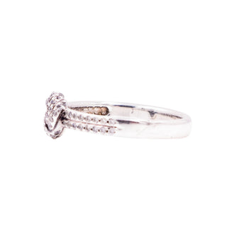 Pandora Retired Sparkling Love Knot Sterling Silver Clear CZ Ring Size 9