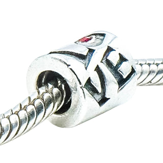 Chamilia Love Sterling Silver Charm Bead With Red Cubic Zirconia