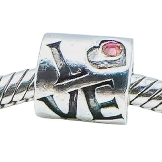 Chamilia Love Sterling Silver Charm Bead With Red Cubic Zirconia