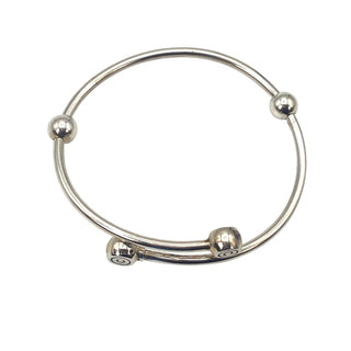 Chamilia Sterling Silver 7.9 Inch Flex Bangle Charm Bracelet Stoppers