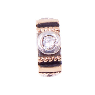 Chamilia Sterling Silver 14K Gold Clear CZ Two Tone Spacer Charm Bead
