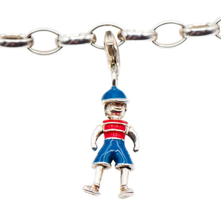 Thomas Sabo Rare Charm Boy Sterling Silver Enamel Pendant 925 Blue & Red
