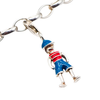 Thomas Sabo Rare Charm Boy Sterling Silver Enamel Pendant 925 Blue & Red