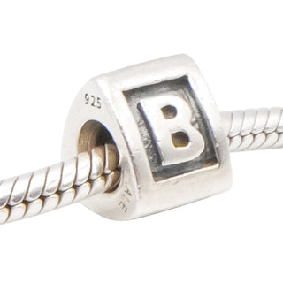 Pandora Letter B Alphabet Charm Sterling Silver Initial Bead Retired