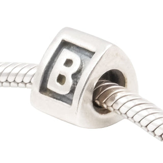Pandora Letter B Alphabet Charm Sterling Silver Initial Bead Retired