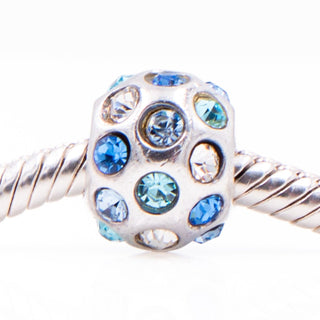 Chamilia Disco Sterling Silver Charm With Blue Swarovski Crystals