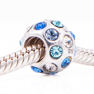 Chamilia Disco Sterling Silver Charm With Blue Swarovski Crystals