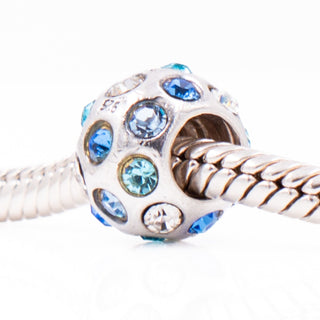 Chamilia Disco Sterling Silver Charm With Blue Swarovski Crystals