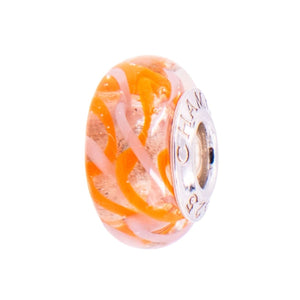 Chamilia Poppy Field Orange Murano Glass Sterling Silver Charm Bead