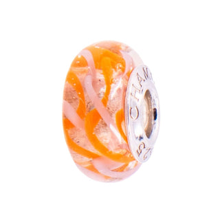 Chamilia Poppy Field Orange Murano Glass Sterling Silver Charm Bead