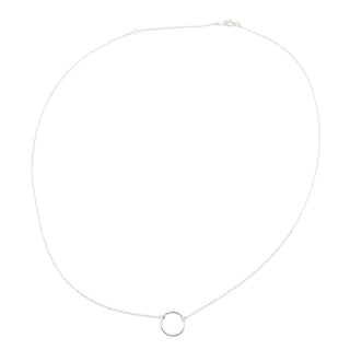 Sterling Silver Karma Circle Necklace – Adjustable 16.5 to 18.5 Inches