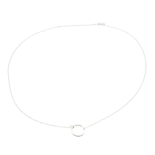 Sterling Silver Karma Circle Necklace – Adjustable 16.5 to 18.5 Inches