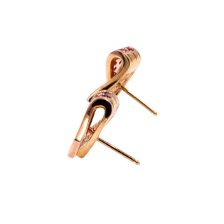 Louis Féraud 18K Yellow Gold Pink Sapphire Diamond Ribbon Earrings
