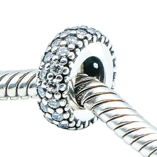 PANDORA Inspiration Within Sterling Silver Spacer Charm With Clear Zirconia
