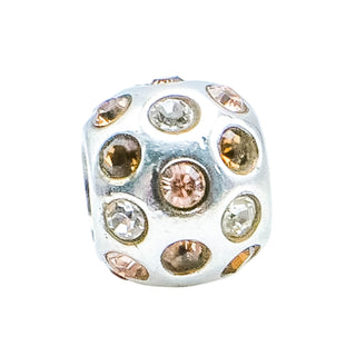 Chamilia Disco Brown Swarovski Crystal Sterling Silver Charm Bead Sparkle Glam
